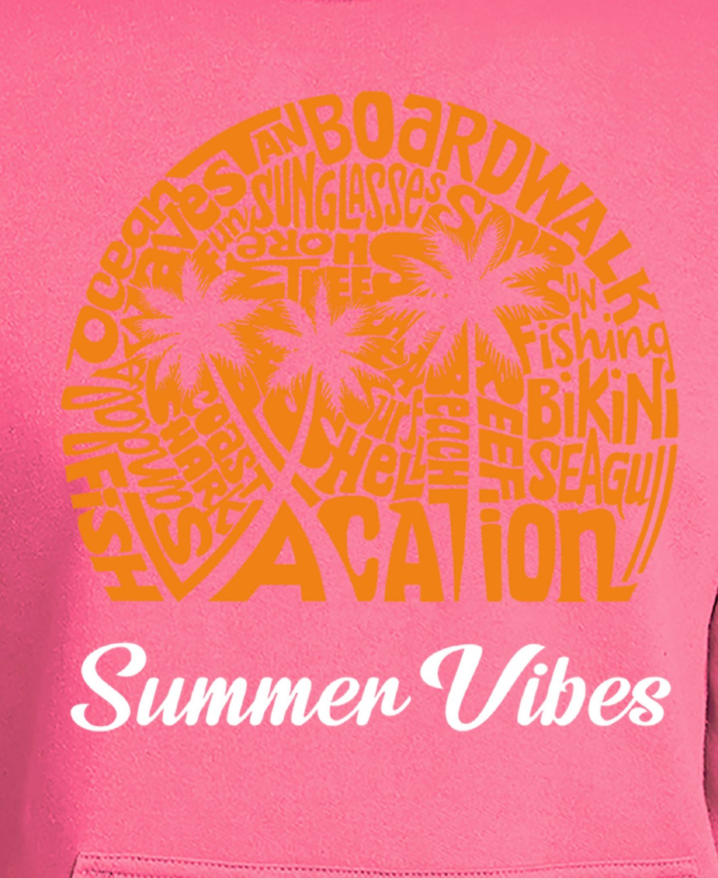 Мужское худи LA Pop Art Summer Vibes Word Art Hooded, цвет: Розовый — фото 3