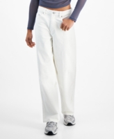 Juniors' 90s Corduroy High-Rise Wide-Leg Pants - Cream