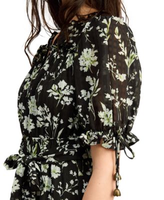 En Saison Women's Emory Printed Short-Sleeve Midi Dress - Macy's