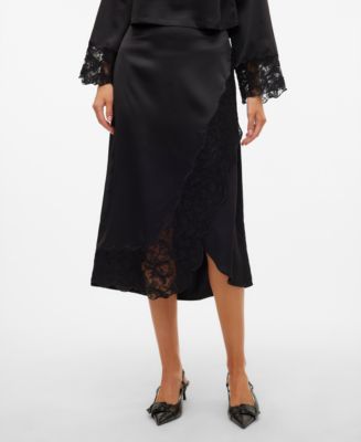 Vero Moda Women's Merle Lace-Trim Slip Skirt - Macy's