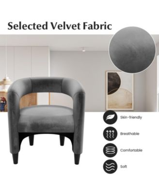 Comfy Accent Armchair with Footrest-Gray