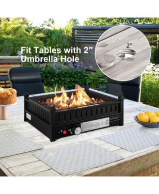 16.5 Inch Tabletop Propane Fire Pit with Simple Ignition System-Black