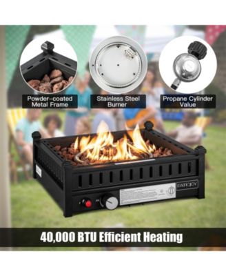 16.5 Inch Tabletop Propane Fire Pit with Simple Ignition System-Black