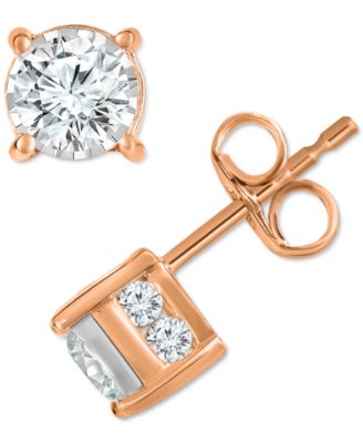 TruMiracle&reg; Diamond Side Halo Stud Earrings (5/8 ct. t.w.) in 14k Gold