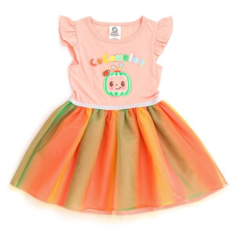 Платье CoComelon (12 M-18 M) Glitter Tutu Dress для девочек-малышей, цвет: Светлый персиковый