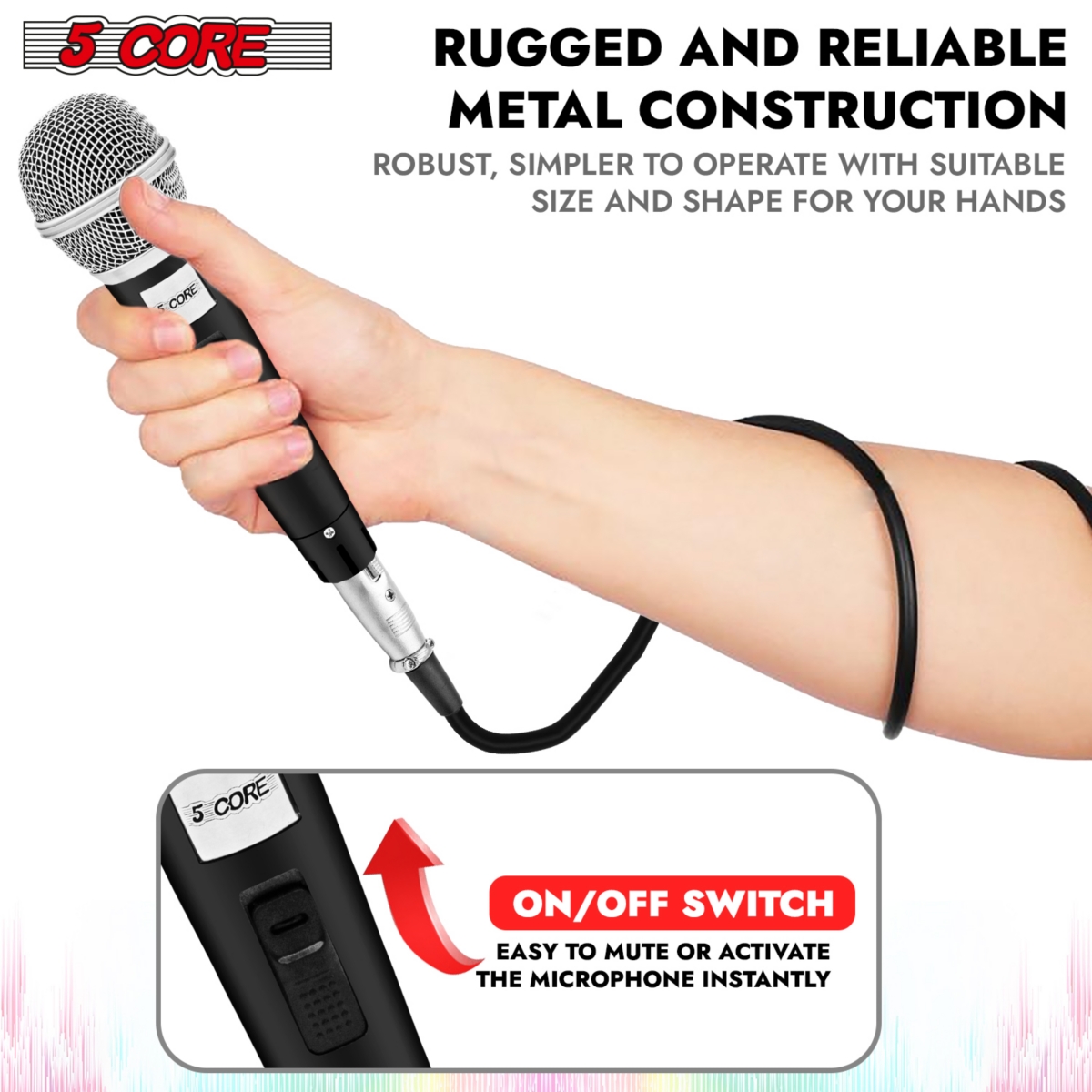 5 Core Microphone Xlr Dynamic Karaoke Singing Handheld Microfono Professional Vocal Dj Music Mic