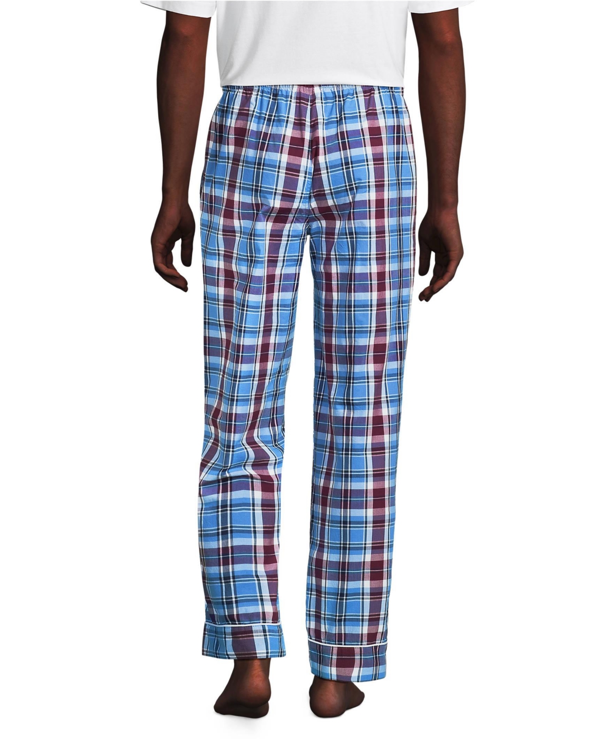 Lands' End Big & Tall Essential Pajama Pants -navy plaid