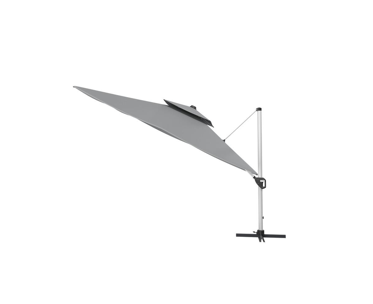 11 Ft Square Double Top Patio Cantilever Umbrella, Navy Blue - Gray