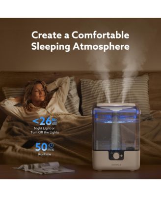 CHIVALZ Cold Mist Humidifier for Home with 1.58 gal Tank, 26 dB Sleeping Mode Humidifier with Oil Diffuser for Bedroom, Up to 50 Hours Use