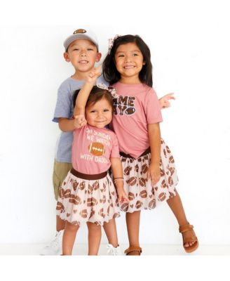 Toddler Girls Football Sundays With Daddy Short Sleeve T-Shirt