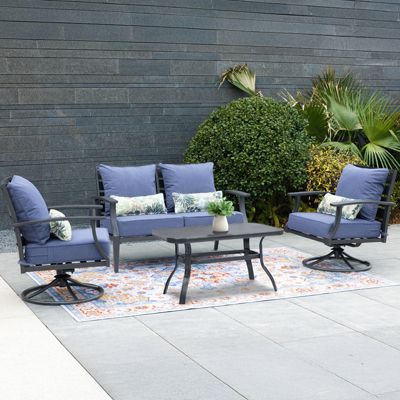 22'' x 24'' Outdoor Deep Seat Chair Cushion Set Olefin Fabric Slipcover and Sponge Foam (Set of 2 Seats, 2 Backs, 2 Pillows