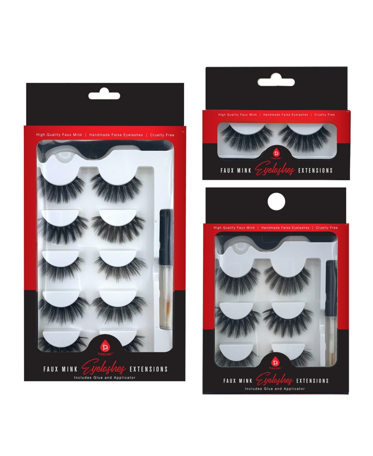 Pursonic Faux Mink Style False Eyelashes Extensions