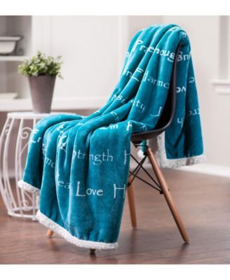 Premium Sympathy Warm Hugs Gift Throw Blanket - for Positive Energy Love Support Comfort - Breast Cancer Chemo Get Well Purple Gift Blanket - Women Mom Grandma (60x70 Inch) Aubergine