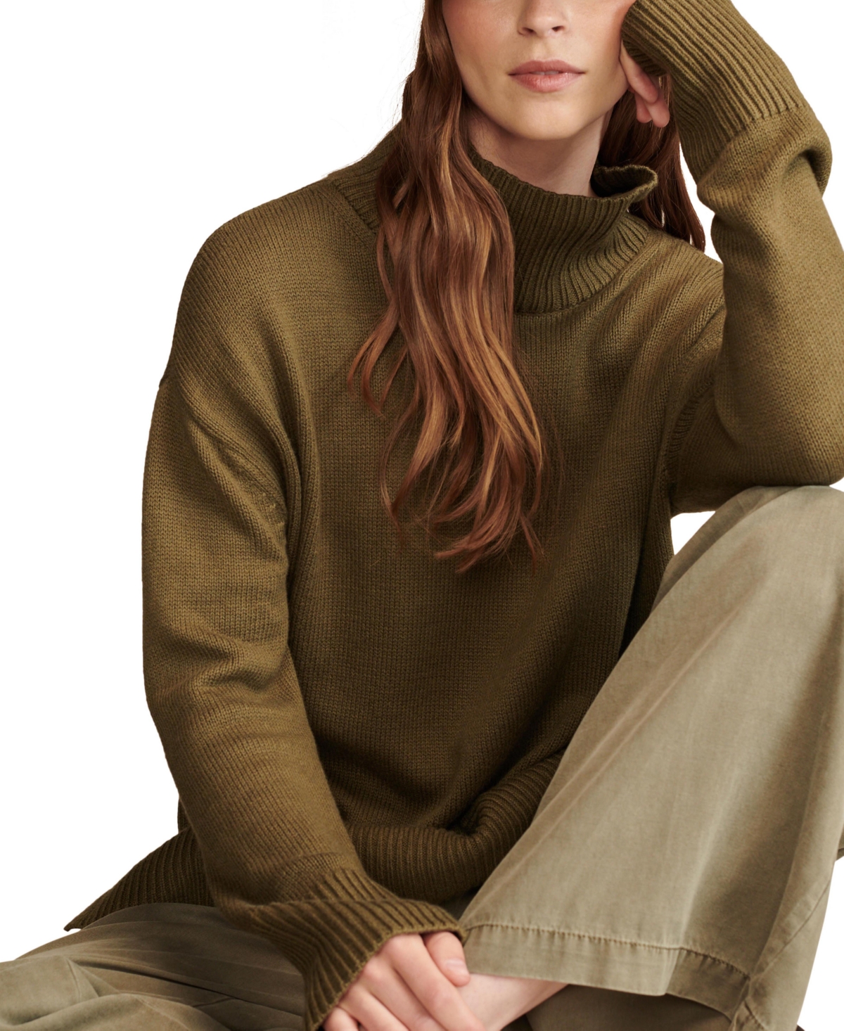 Lucky Brand Women's Mock Neck Long-Sleeve Tunic Sweater