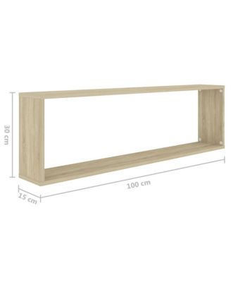 Wall Cube Shelves 2 pcs Sonoma Oak 39.4"x5.9"x11.8" Engineered Wood