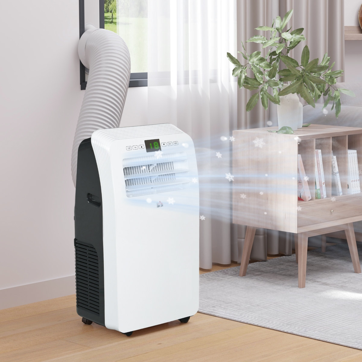 Homcom 12000 Btu Portable Air Conditioner for 550 sqft room, Timer On/Off