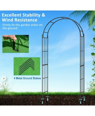 Garden Arch Arbor Trellis Pergola 7.5 ft Metal Archway for Climbing Plants Party