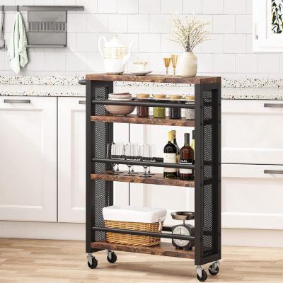 Slim Storage Cart, Narrow Rolling Carts with Wheels