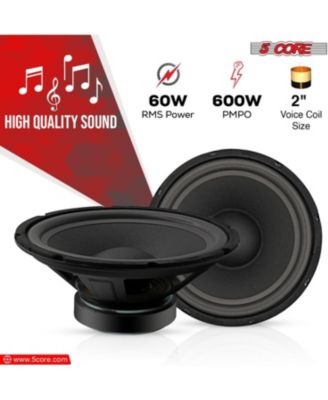 10 Inch Subwoofer Speaker 600W Peak 4 Ohm Replacement Car Audio Bass Sub Woofer with 30 Oz Magnet WF 10120 8OHM 2Pcs