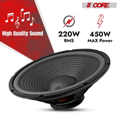 15" Subwoofer 2Pcs 450W Car Audio 4Ohm Deep Bass Sub Woofer