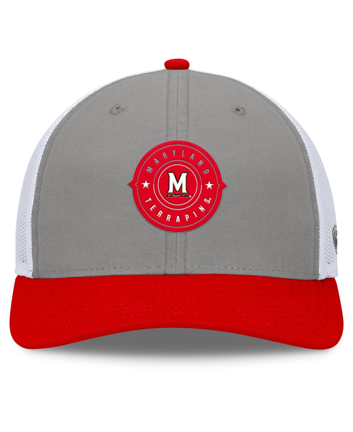 Top Of The World Men's Gray/red Maryland Terrapins Rob Trucker Adjustable Hat In Gray,red