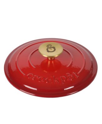 3 Qt Enamel Cast Iron Sauce Pan W/Lid - Gradient Red