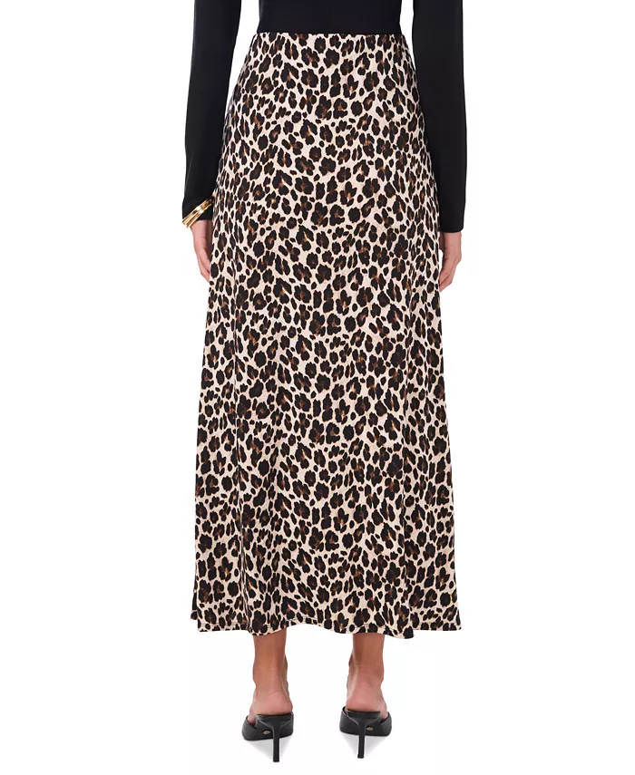 Women's Pull-On A-Line Cheetah Print Midi Skirt - thumbnail 2