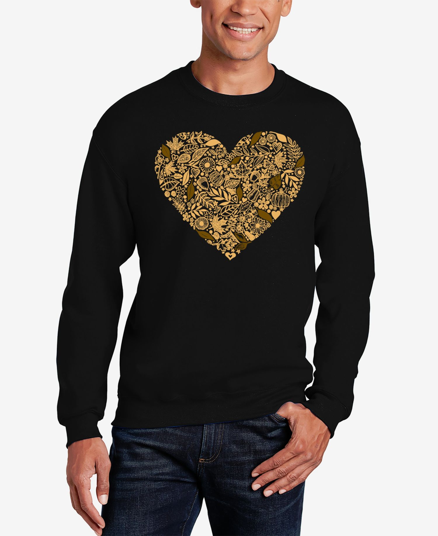 Men's Fall Vibes Word Art Crewneck Sweatshirt