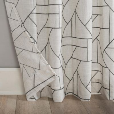 Jigsaw Embroidery Linen Blend Curtain