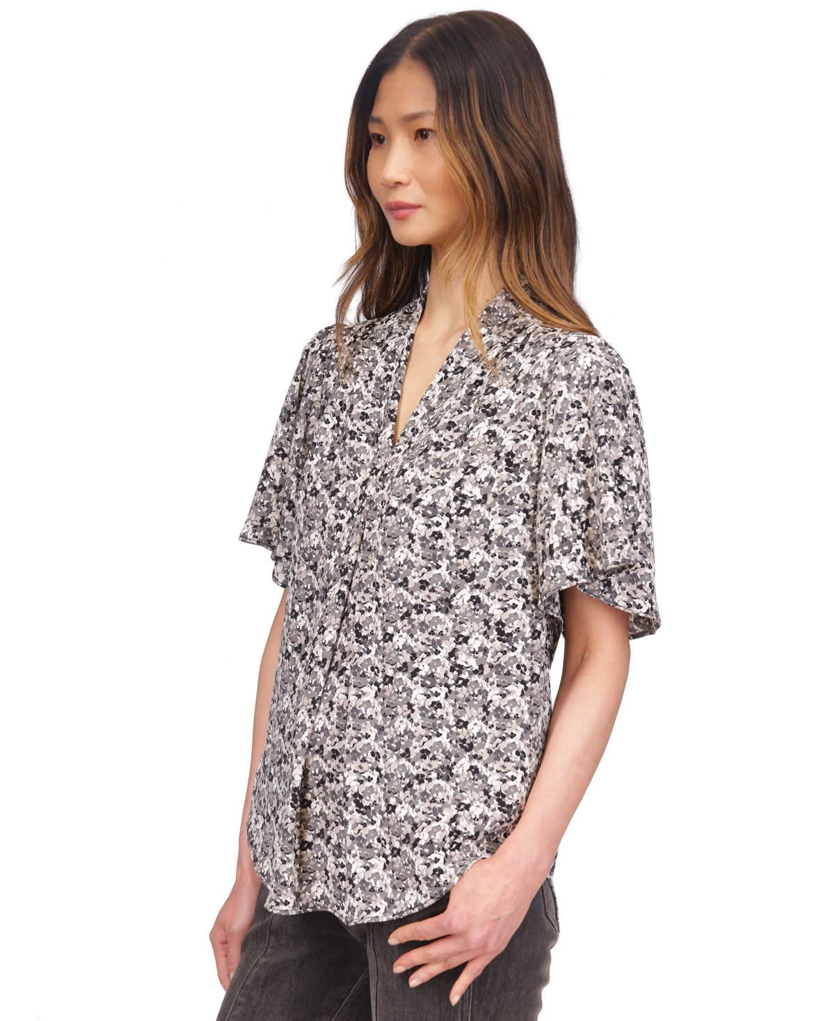 Michael Michael Kors Women's Printed V-Neck Top