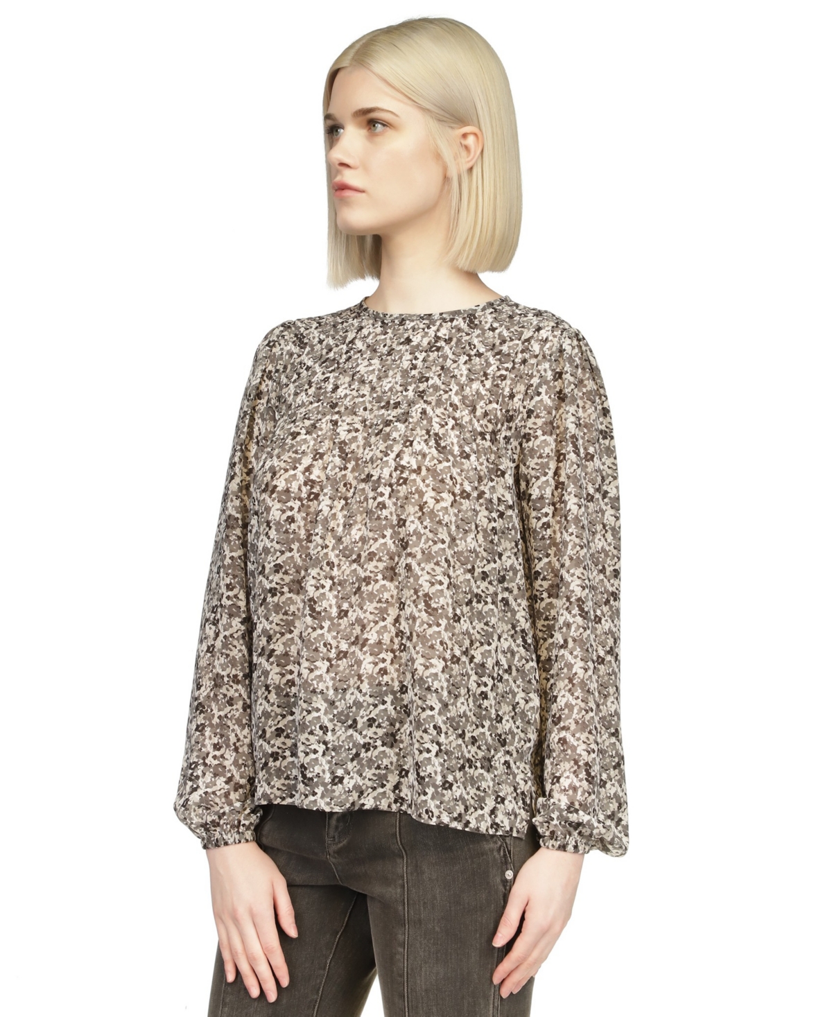 Michael Michael Kors Women's Long-Sleeve Pin-Tuck Top