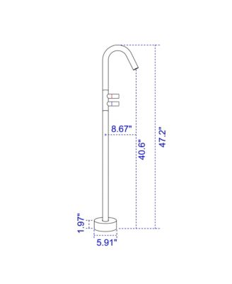 Freestanding Floor Mount Double Handle Bath Tub Filler Faucet with Water Supply Lines in Gunmetal Gray