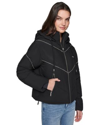 Karl lagerfeld black puffer jacket online