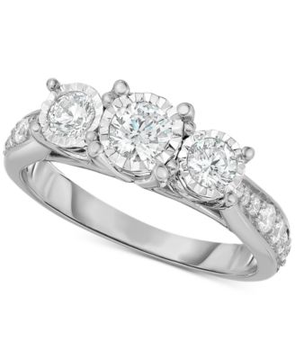 Macy's - Diamond Trinity Engagement Ring (1 ct. t.w.) in 14k White Gold
