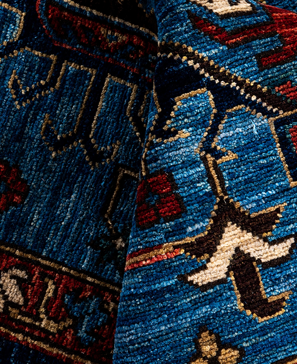 Adorn Hand Woven Rugs Serapi M1993 7'11"x9'10" Area Rug In Light Blue