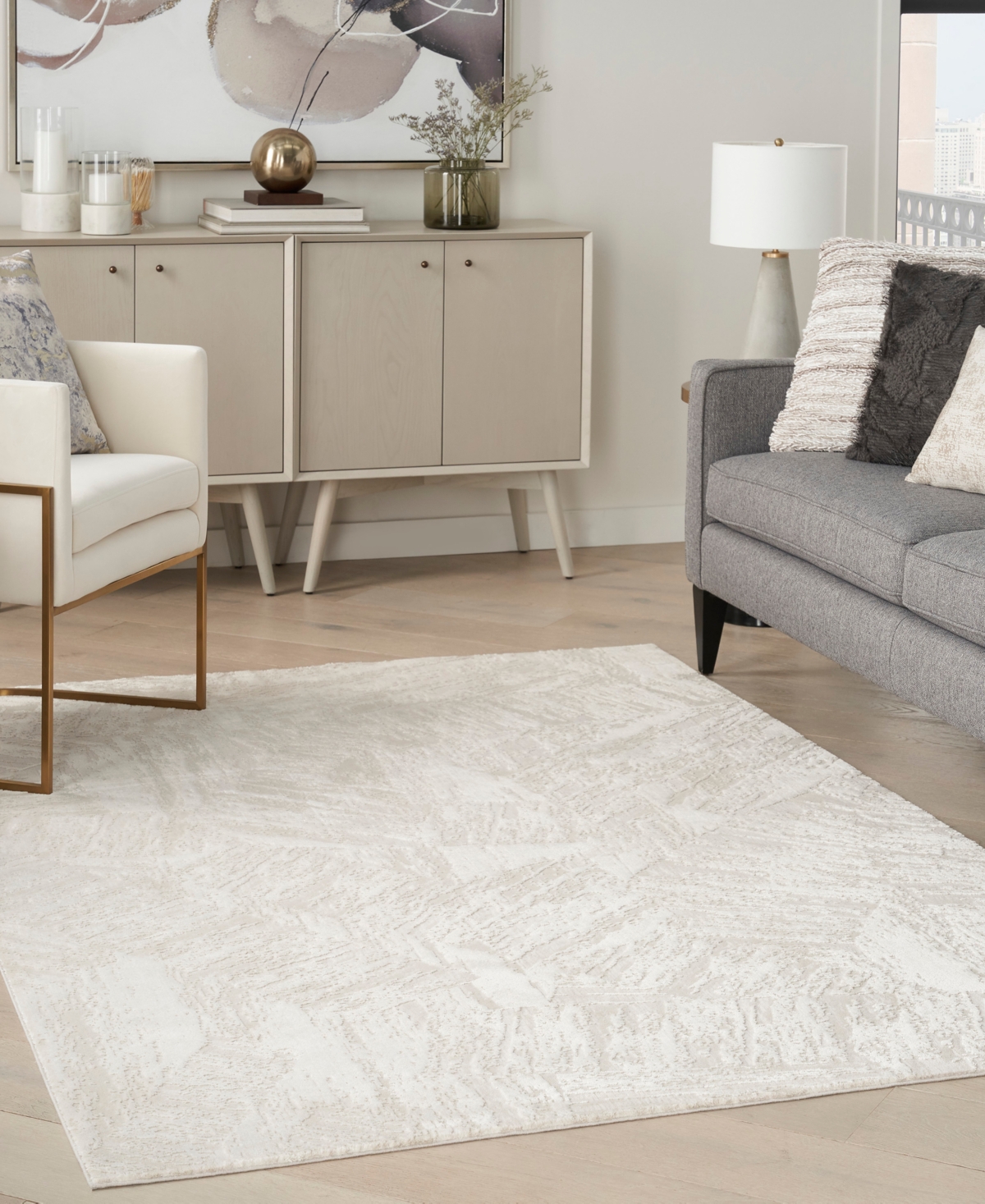 Nourison Home Desire Dsr06 5'3"x7'3" Area Rug In Ivory
