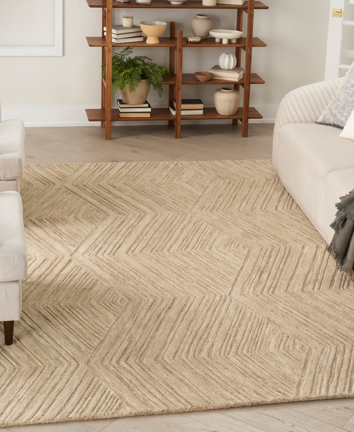 Nourison Home Graceful Gru03 5'3"x7'3" Area Rug In Taupe
