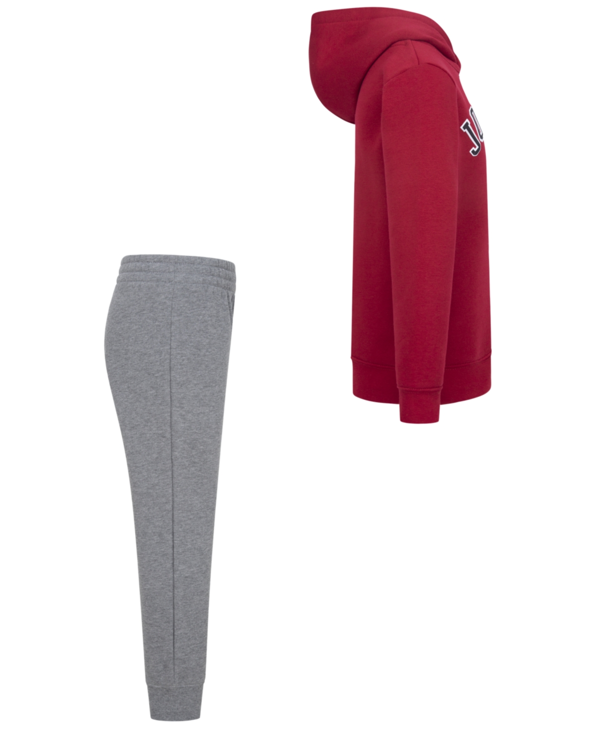 Jordan Little Boys Arched Fleece Pullover Hoodie and Pants 2-Piece Set -Gym Red
