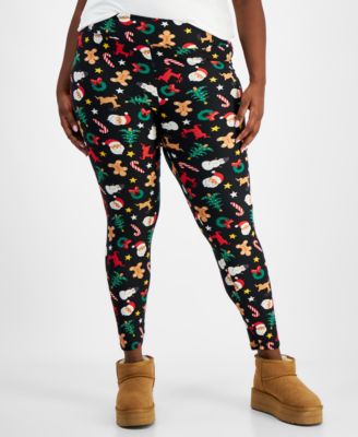 Planet Heart - Trendy Plus Size Snowflake-Print Holiday Leggings
