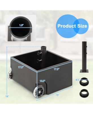 150 Pounds Patio Umbrella Base Stand Wheels Planter Outdoor