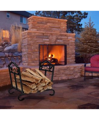 Foldable Firewood Log Rack Steel Wood Storage Holder