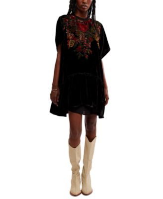 Free People Women's Sweet Echoes Velvet Mini Dress - Macy's