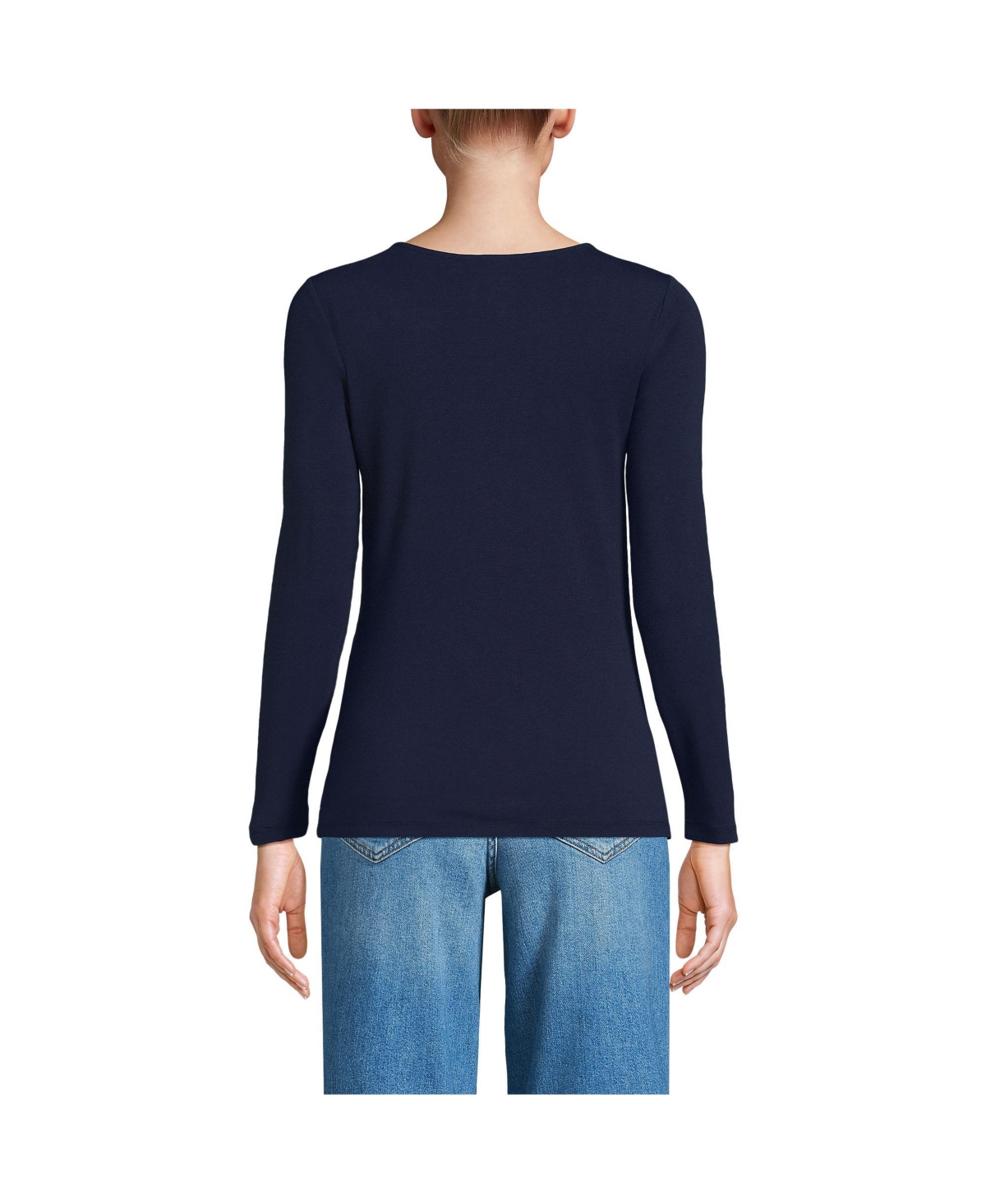 Lands' End Women's Long Sleeve Lightweight Tie Front Top