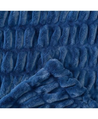 Premium Ruched Faux Fur & Mink Reversible Blanket, Throw