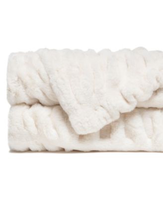 Premium Ruched Faux Fur Throw Blanket - Luxurious, Soft Reversible Mink Blanket - 108" x 86” (King Size) - Dark Gray