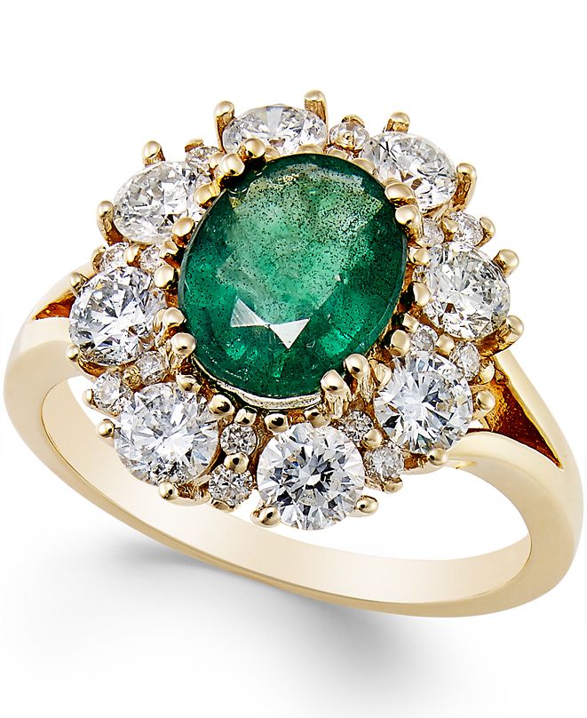 Macy's Emerald (13/4 ct. t.w.) and Diamond (11/3 ct. t.w.) Ring in
