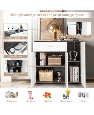 3-Door Buffet Sideboard Kitchen Storage Cabinet Console Cupboard w/Drawer