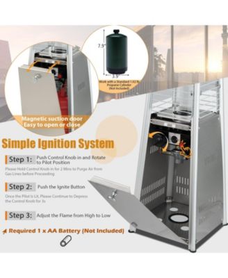 9500 BTU Portable Stainless Steel Tabletop Patio Heater with Glass Tube