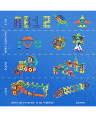 Magnetic Light-Up 3D Tiles Building Set – 110 Piece STEM Marble Run Blocks for Kids, Fun Educational Toy for Boys & Girls Ages 3-10+