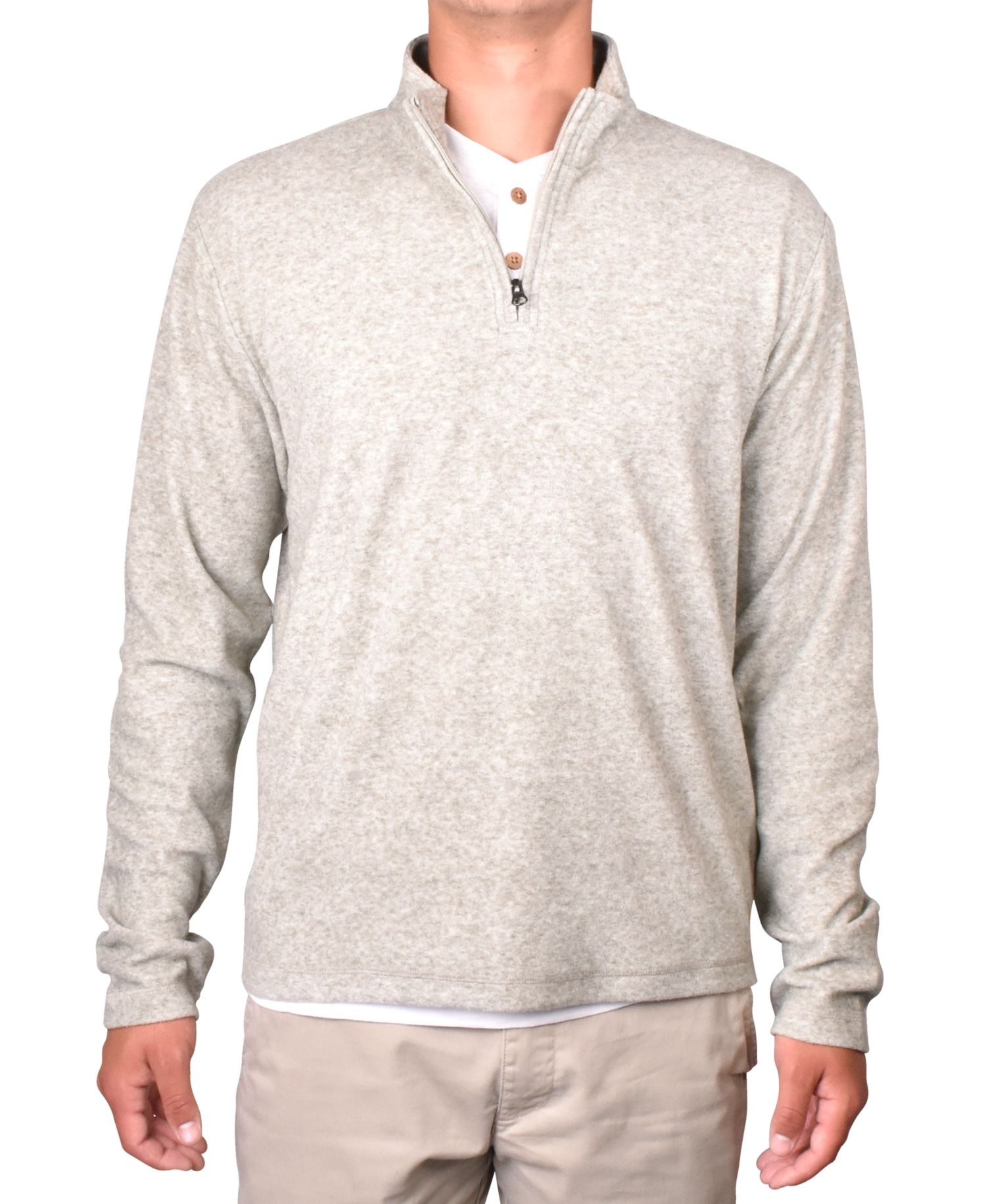 Men's Soft-Brushed Knit Quarter-Zip Sweater